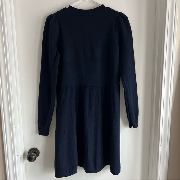 Boden Relaxed Knitted Mini Dress in Navy With Nautical Buttons, Size 2R - Picture 6 of 11